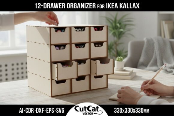 Download 12 Drawer Organizer IKEA KALLAX File Set - Premium Resources