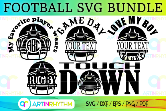 Download Rugby and Football Monogram Svg Bundle - Football monogram svg Collection